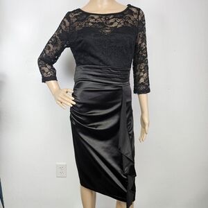 Vfshow Dress Black Lace Peplum Ruffle Sz S Whimsigoth New Years Black Tie